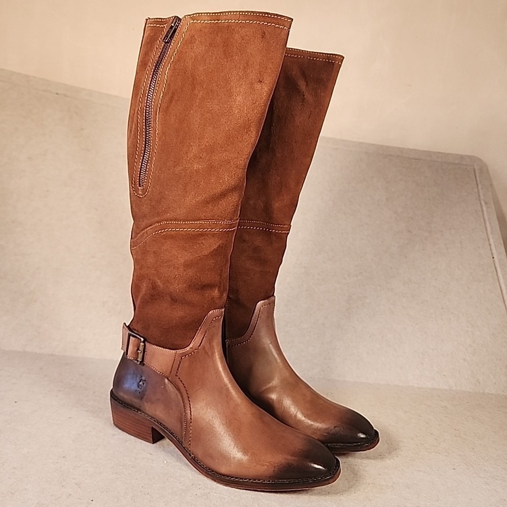 Brown Leather Knee-High Boots